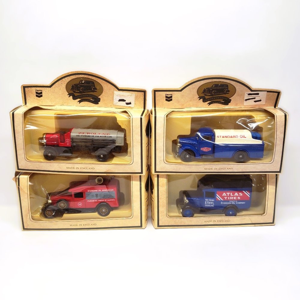 1992 Lledo Diecast Lot of 4 Standard Oil Truck Zerolene Atlas Chevron England